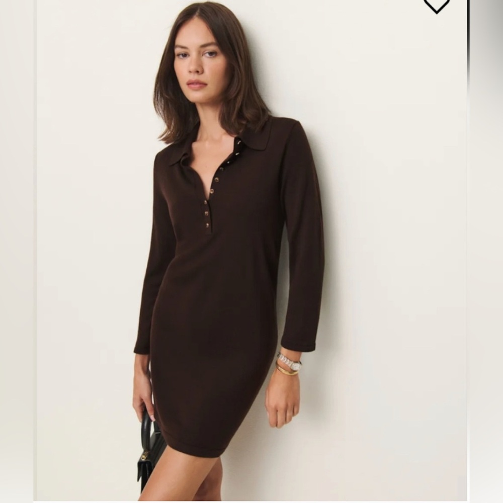 NWT Reformation Luell Regenerative Merino Polo Mini Dress